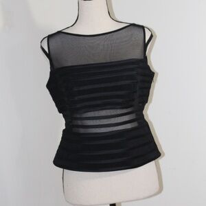 JS Collections, Semi Sheer Formal  sleeveless top